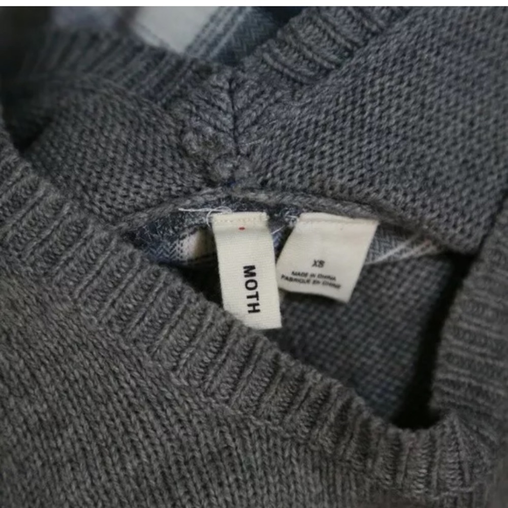 Anthropologie Moth Asymmetrical Plaid Sweater - Picture 2 of 4